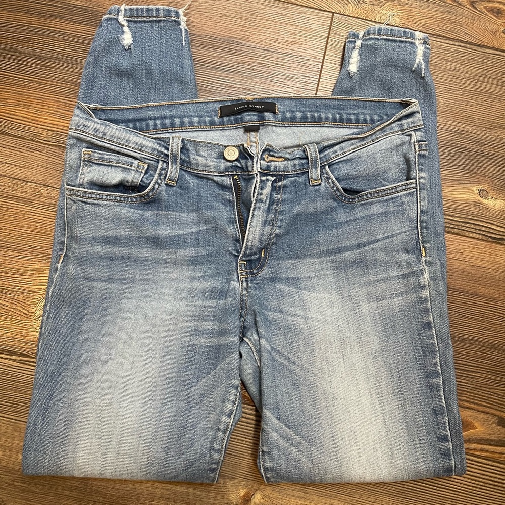 Flying Monkey ankle distressed skinny jeans
